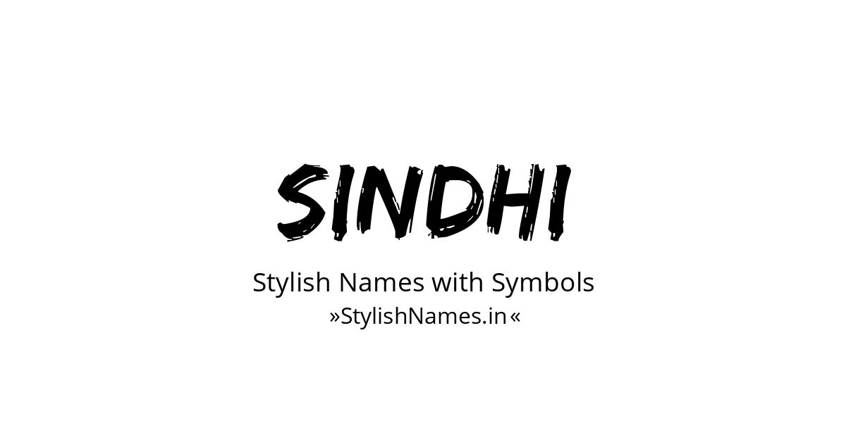 Sindhi stylish names