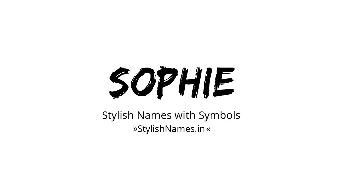 Sophie stylish names