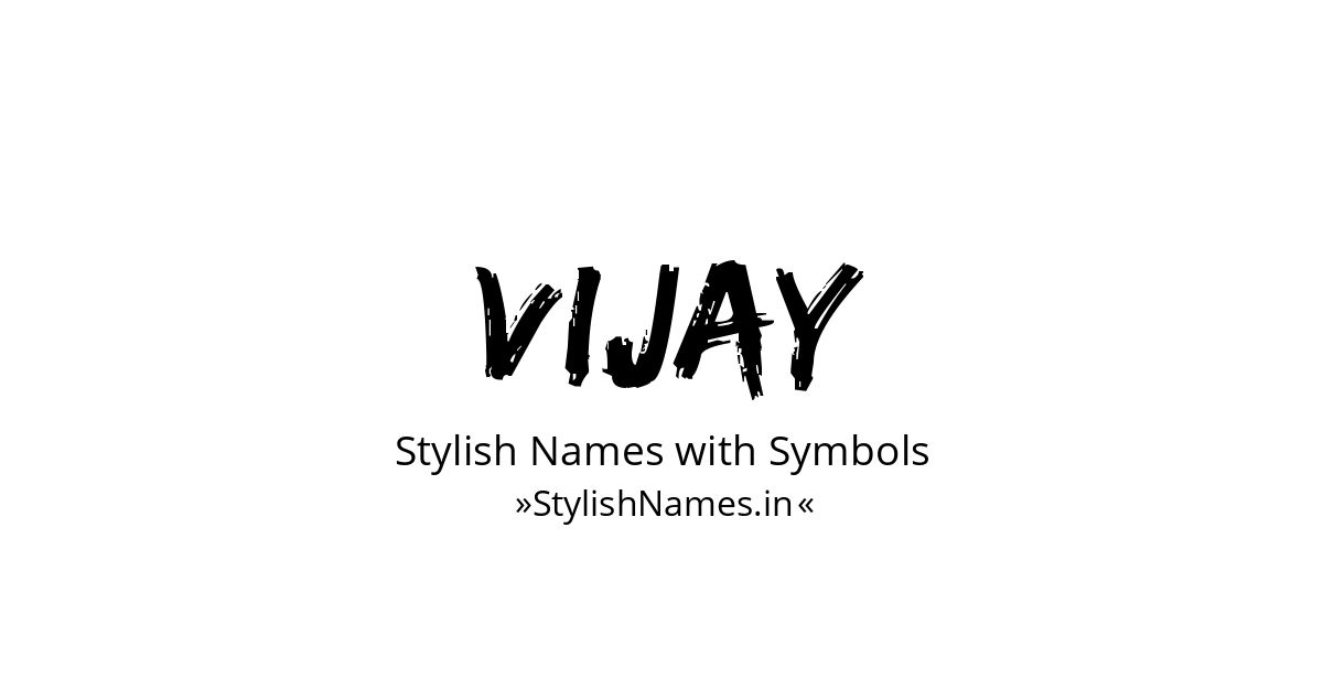 Vijay stylish names